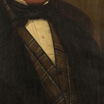Öl auf Leinwand Porträt von F. Giulini Italien XIX Jhd