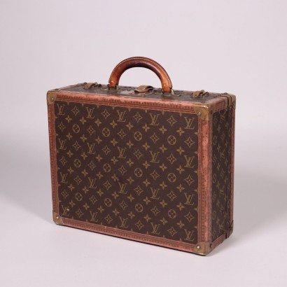 Cotteville 40 Case Louis Vuitton Leather Brass Canvas 1970s