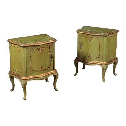 Pair of Barocchetto Style Bedside Tables Italy 20th Century