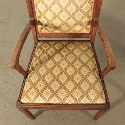 Liberty Chair Armchair Art Nouveau Sessile Oak Brass Italy 1800 1900