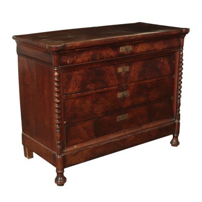 Charles X Chest of Drawers Burl Veneer Italy 19th Century