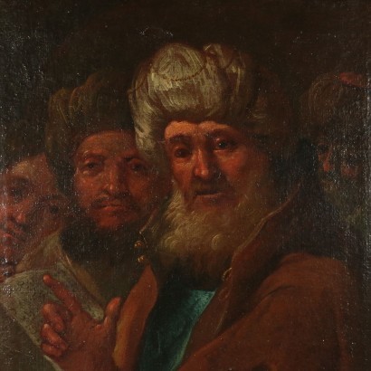 Dispute Among Doctors Of The Law Oil On Canvas 17th Century