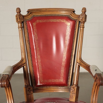 Neo-Classical Revival Armchair Beech and Padding Italy 20th Centtury