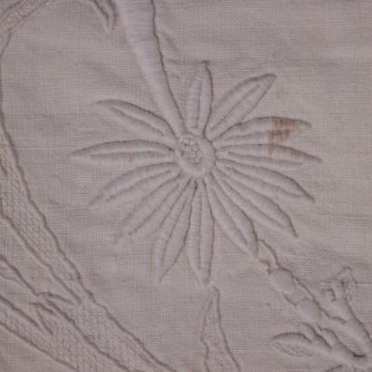 Bedshett with Two Pillowcases Linen 19th Century