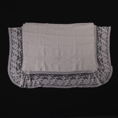 Bedshett with Two Pillowcases Linen 19th Century
