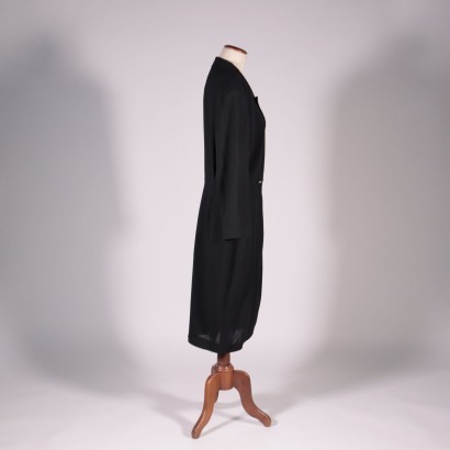 Vintage Max Mara Black Dress Italy 1980s 1990s