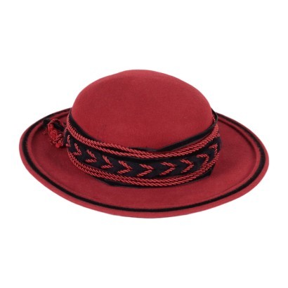 Vintage Women's Hat Red Felt Milan Italy 1960s 1970s