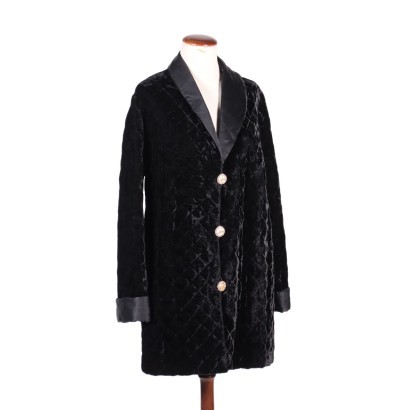 Yves Saint Laurent Jacket Quilted Velvet Paris France 1970s 1980s