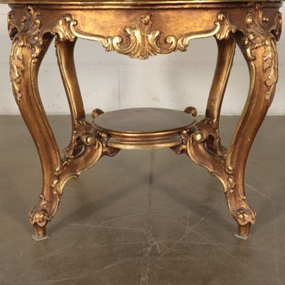 Coffee Table in Carved and Golden Style