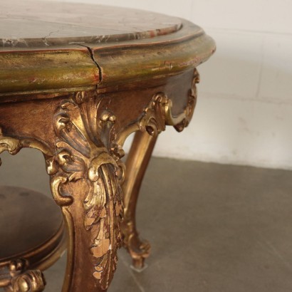 Coffee Table in Carved and Golden Style