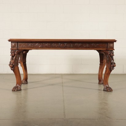 Large Table Neo-Renaissance Revival Walnut Italy 20th Century
