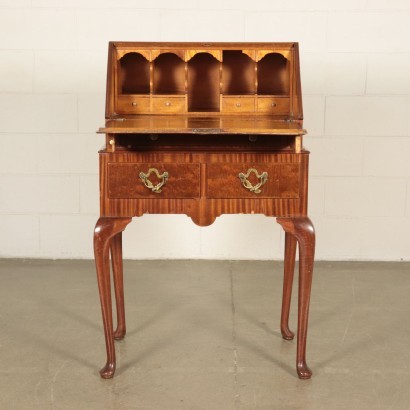 Drop-Leaf Secretaire Mahogany Veneer Maple Italy 20th Century