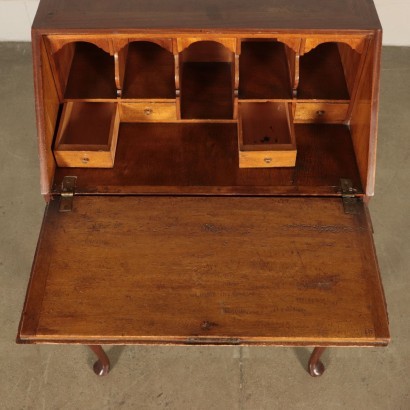 Drop-Leaf Secretaire Mahogany Veneer Maple Italy 20th Century