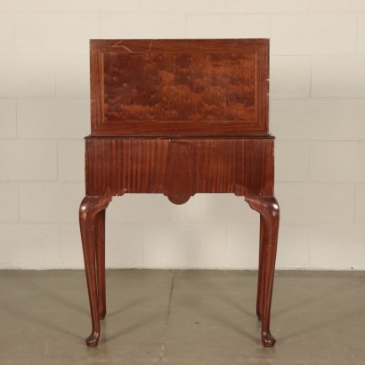 Drop-Leaf Secretaire Mahogany Veneer Maple Italy 20th Century