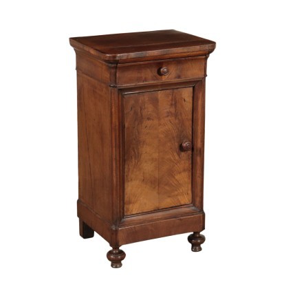 Bedside Table Charles X Walnut Lombardy Italy Second Quarter 1800