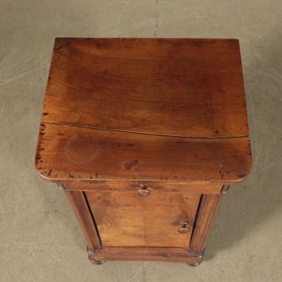 Bedside Table Charles X Walnut Lombardy Italy Second Quarter 1800