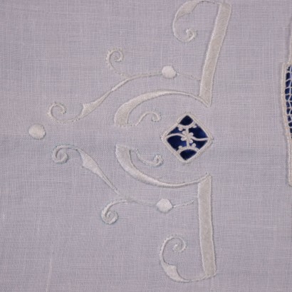 Linen Pillow Cover With Filet Embroidery