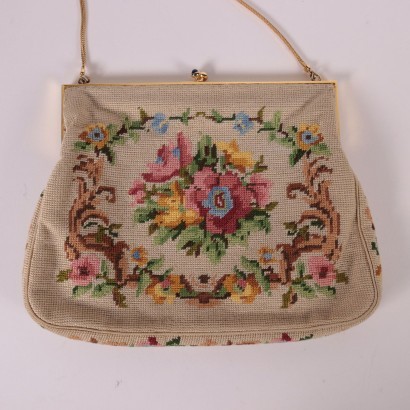 Handbag With Vintage Embroidered Flowers