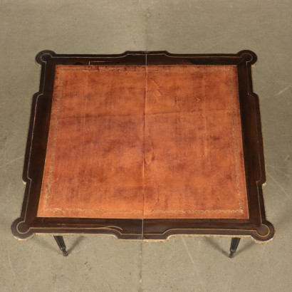 Gaming Table Ebonized Wood Bronze Italy 20th Century