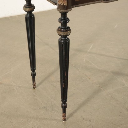 Gaming Table Ebonized Wood Bronze Italy 20th Century