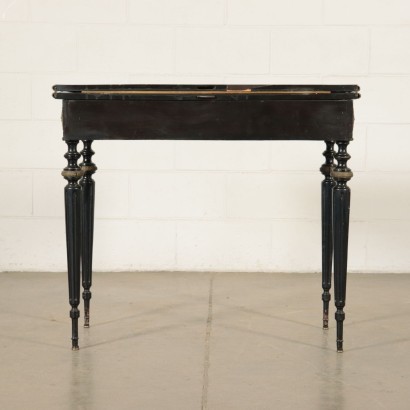 Gaming Table Ebonized Wood Bronze Italy 20th Century