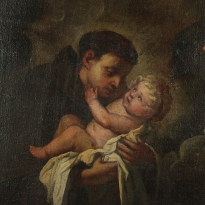 Virgin With Child With Saint Anthony Of Padua Oil On Canvas 1700