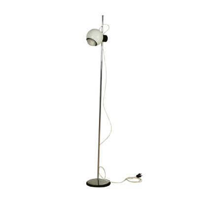 Floor Lamp Enamelled Aluminum Chromed Metal Italy 1960s 1970s