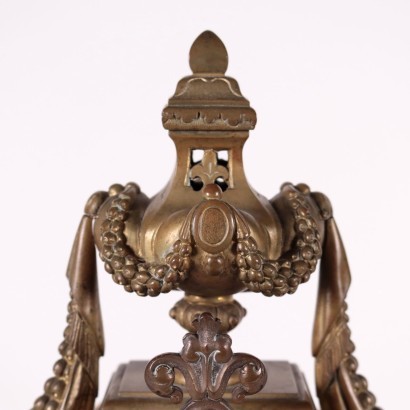 Table Clock with Candlestick Bronze France 19th Century