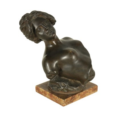 Female Bust Bronze Italy 20th Century