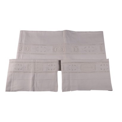 Drap Double Lin Avec Inserts Filet