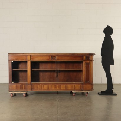 Umbertine Shop Counter Walnut and Glass Italy 19th Century