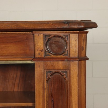 Umbertine Shop Counter Walnut and Glass Italy 19th Century