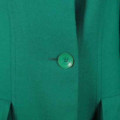 Vintage Green Coat Wool Milan Italy 1970s