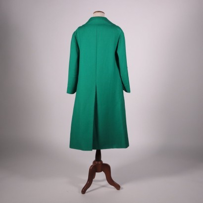 Vintage Green Coat Wool Milan Italy 1970s