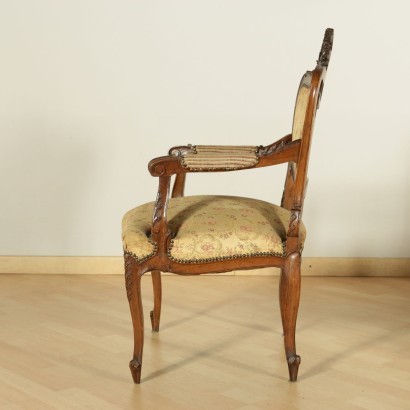 Pair of Liberty Armchairs and 4 Chairs Italy 20th Century
