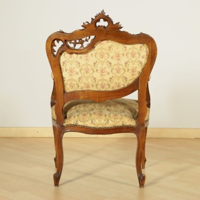 Pair of Liberty Armchairs and 4 Chairs Italy 20th Century