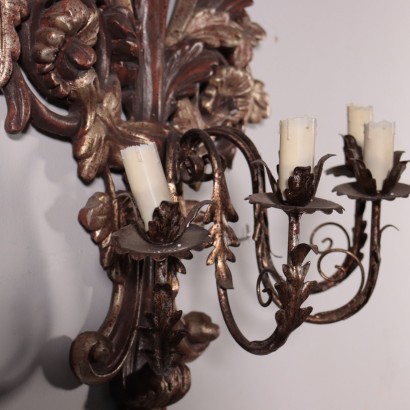 Pair of Wall Lights Wood Italy 20th Century