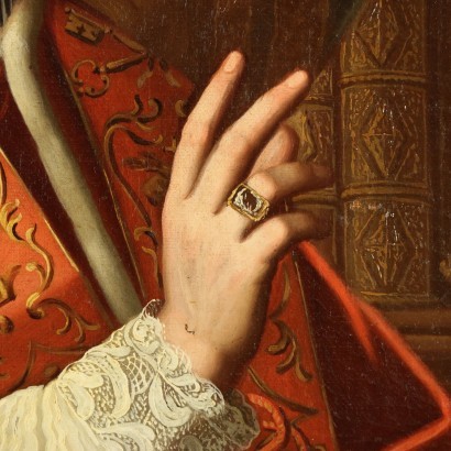 Portrait Of Pope Pius VI Oil On Canvas 18th Century