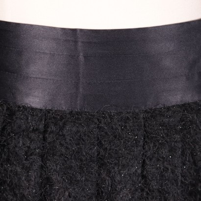 Vintage Black Skirt with Lamé Wire Italy 1970s-1980s