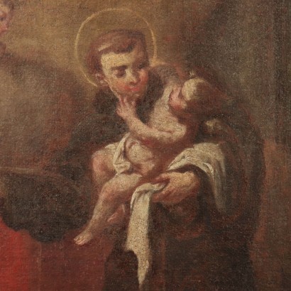 Saint Anthony Of Padua With Baby Jesus Oil On Canvas 17th 18th Century