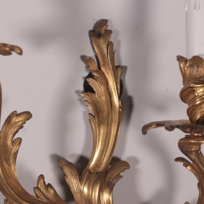 Pair of Napoleon III Wall Lights Gilded Bronze Italy 19th Century