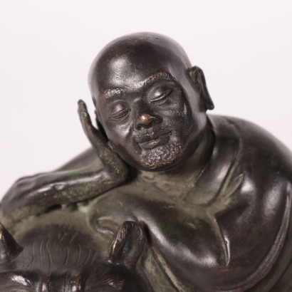 Bronze Figure of Lohan Pindola China 20th Century
