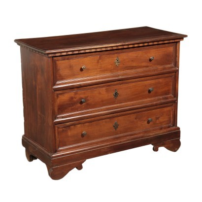 Commode Placage de Noyer Bois Massif Sapin Commun Italie '700