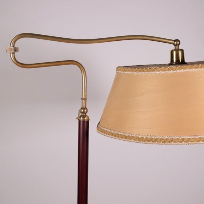 Lamp Brass Leather Paper Italy 1940s 1950s