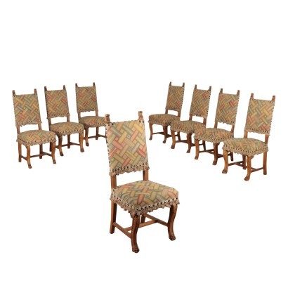 Groupe de Huit Chaises Style N&#233;o-Renaissance