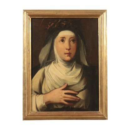 Young Saint Contemplating Oil on Canvas 19th Century