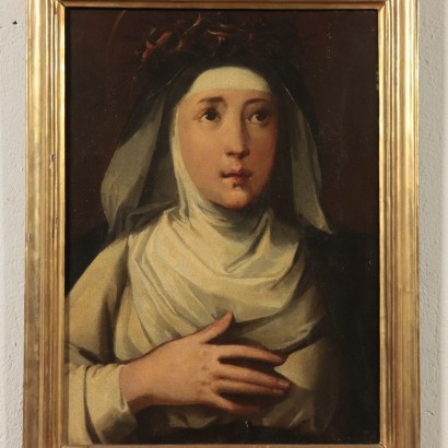 Young Saint Contemplating Oil on Canvas 19th Century