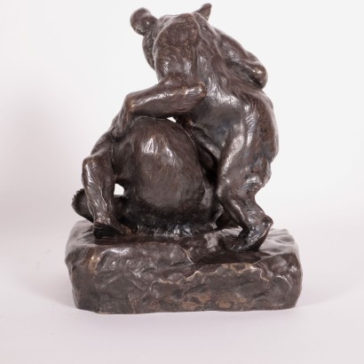 Couple of Bears with Froggy Bronze France 20th Century