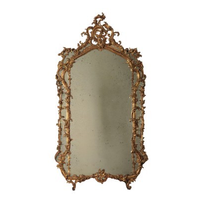 Miroir Rococo Bois doré Toscane Italie '700