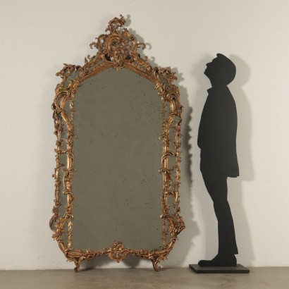 Miroir Rococo Bois doré Toscane Italie '700